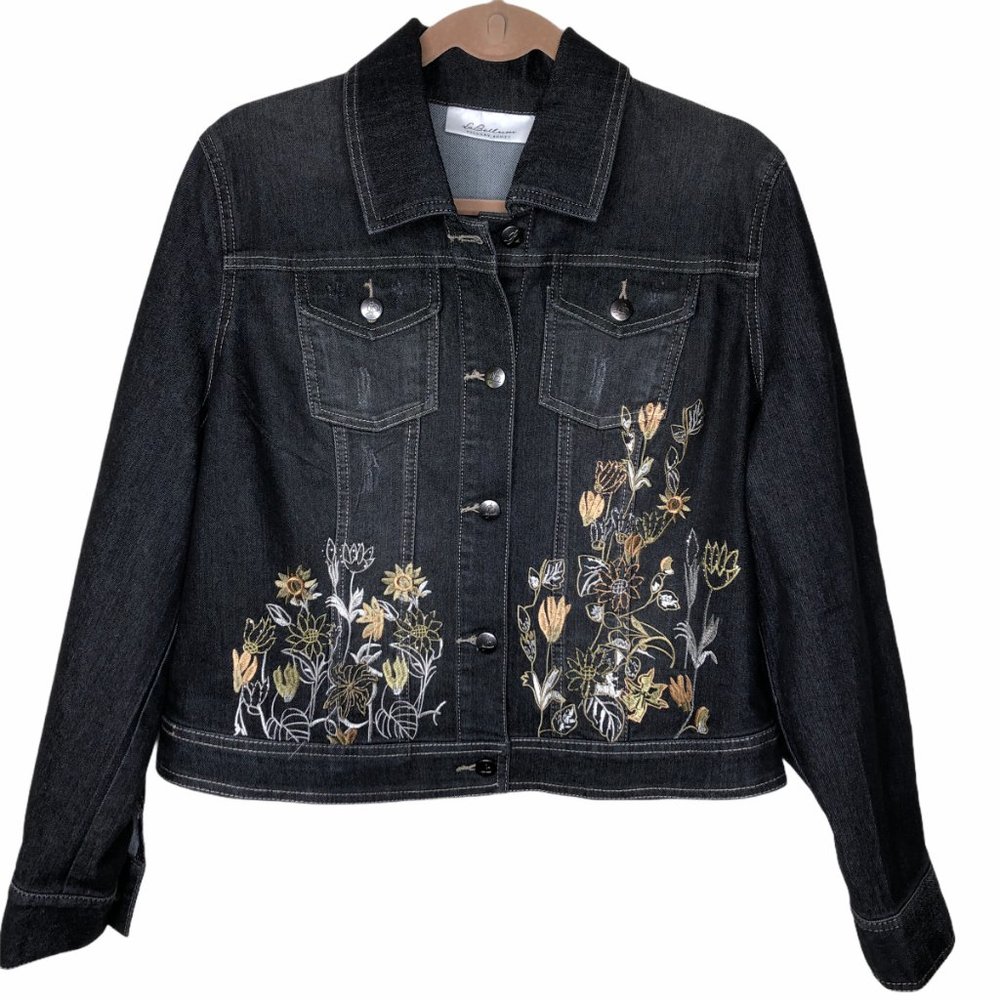 La Bellum Hillary Scott BLACK Jean Jacket L NWT